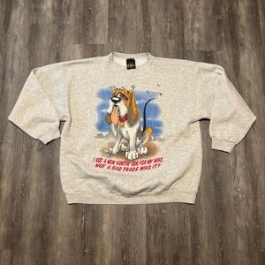 Vintage Men’s Hunting Parody Graphic Sweatshirt XL